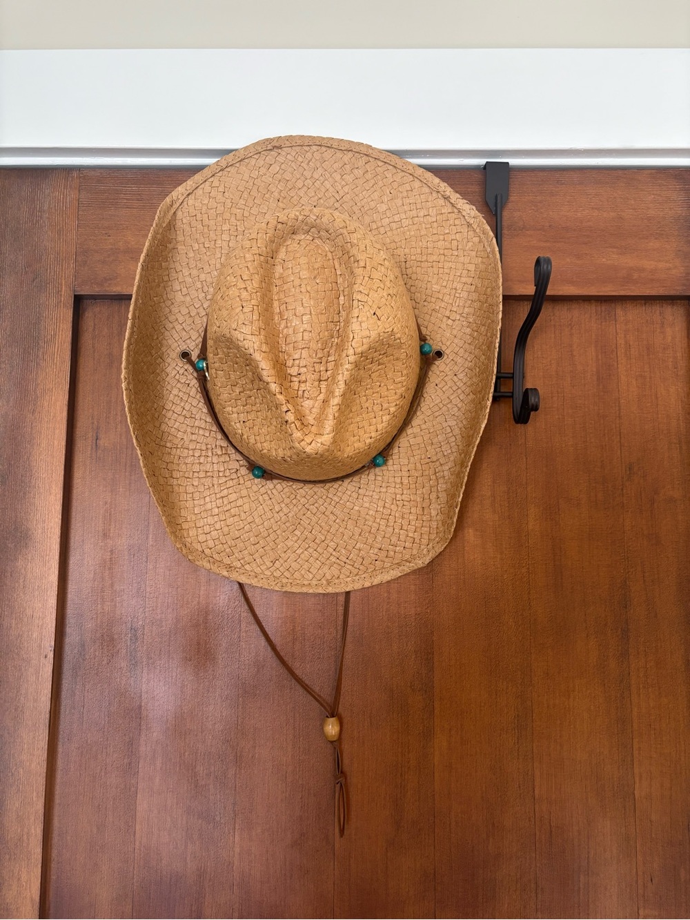 Capelli of New York Woven Straw Sun Hat with Black Trim
